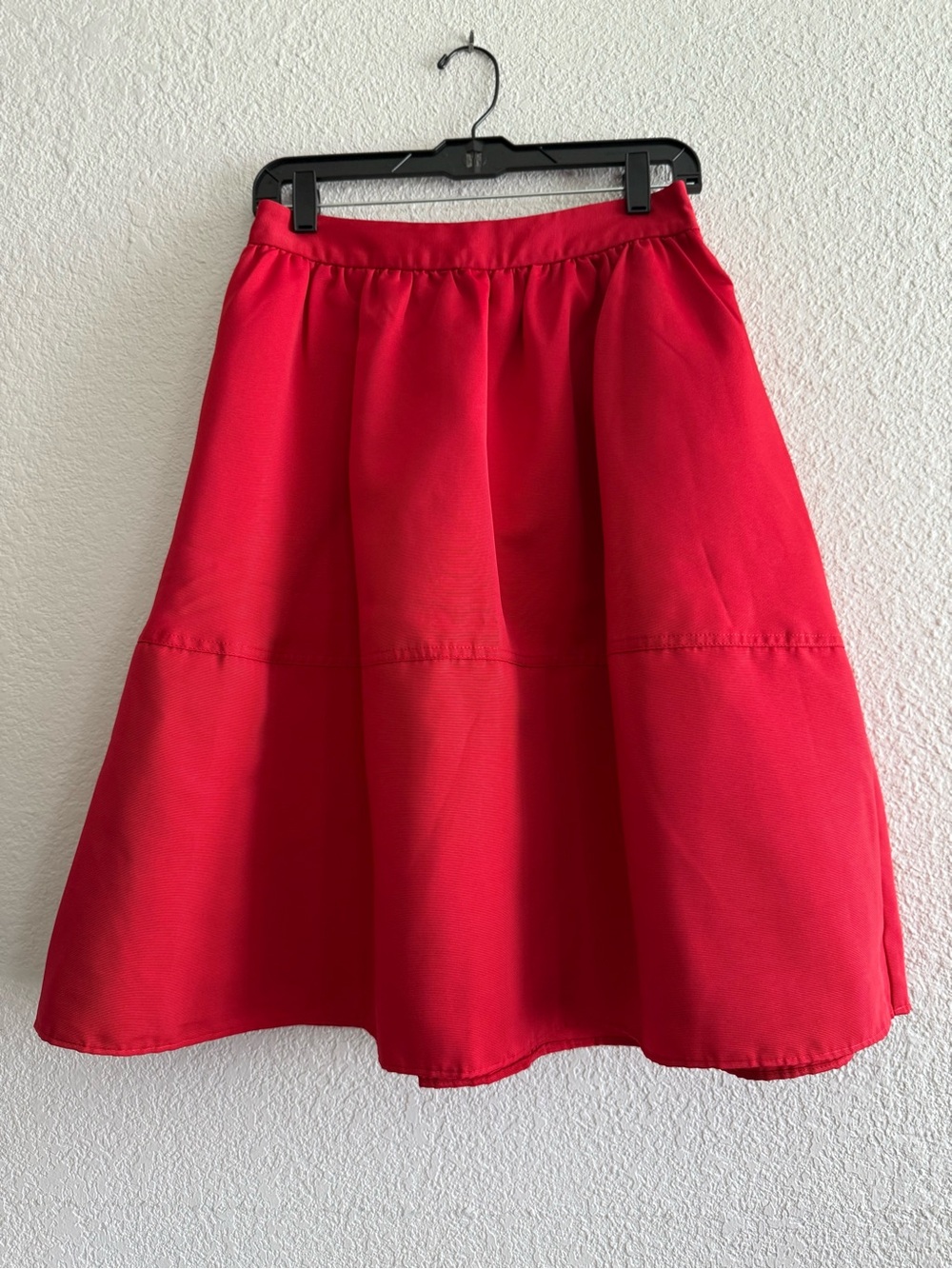 NWOT Express Bright Red Midi Skirt